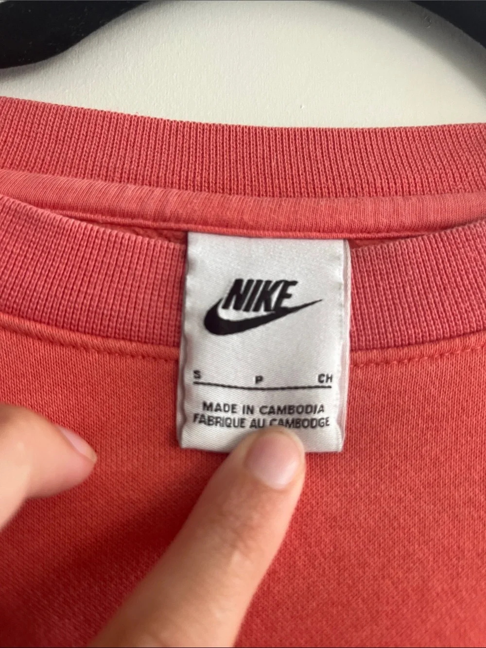 Nike Coral Pink Crewneck Sweatshirt with White Swoosh